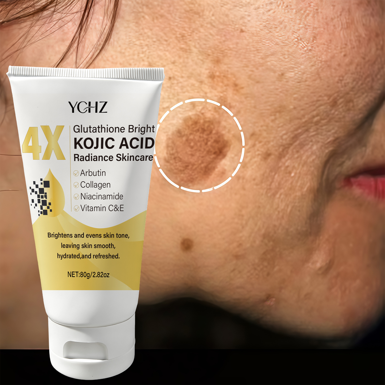 Charcoal Whitening Paste - Kojic Acid Face Cream Evens Out